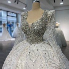 Handmade Gorgeous Rhinestone Wedding Dresses V Neck Rhinestones Vestido De Novia