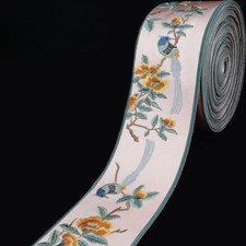 Chinese Embroidered Ribbon Tape Edging Curtain Sofa Trimmings DIY Bird Floral