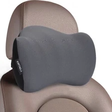Car Headrest Pillow, Memory Foam Neck Support Pillow for Neck Pain Relief Gray