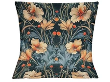 William Morris Abstract Floral Design Throw Pillow Cover Home Decor  18x18”