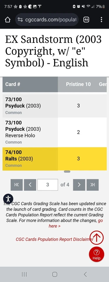 (POP 3) CGC 10 PRISTINE 2003 Pokémon Ralts EX Sandstorm 74/100 Card - Image 4 of 4