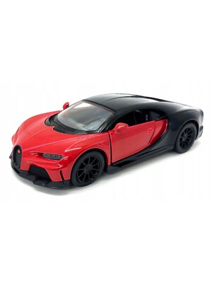 Bugatti Chiron Supersport Maßstab 1:38 Metall-Kunststoff Kinsmart Rot-Schwarz 