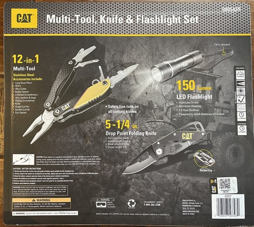 Cat Multi-Tool Knife & Flashlight Set 12 In 1 Free Shipping - Picture 3 of 3