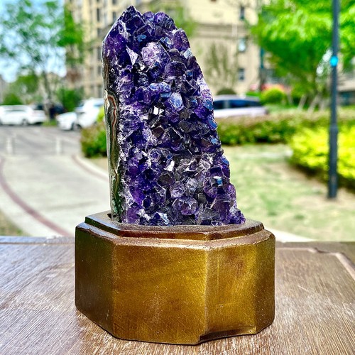 328G Natural Uruguayan Amethyst Quartz Cave Geode Crystal Healing+base - 第 10/12 張圖片