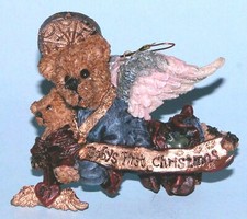 BOYDS BEARSTONE CHRISTMAS ORNAMENT - MATTHEW WITH KIP ...BABY'S FIRST CHRISTMAS