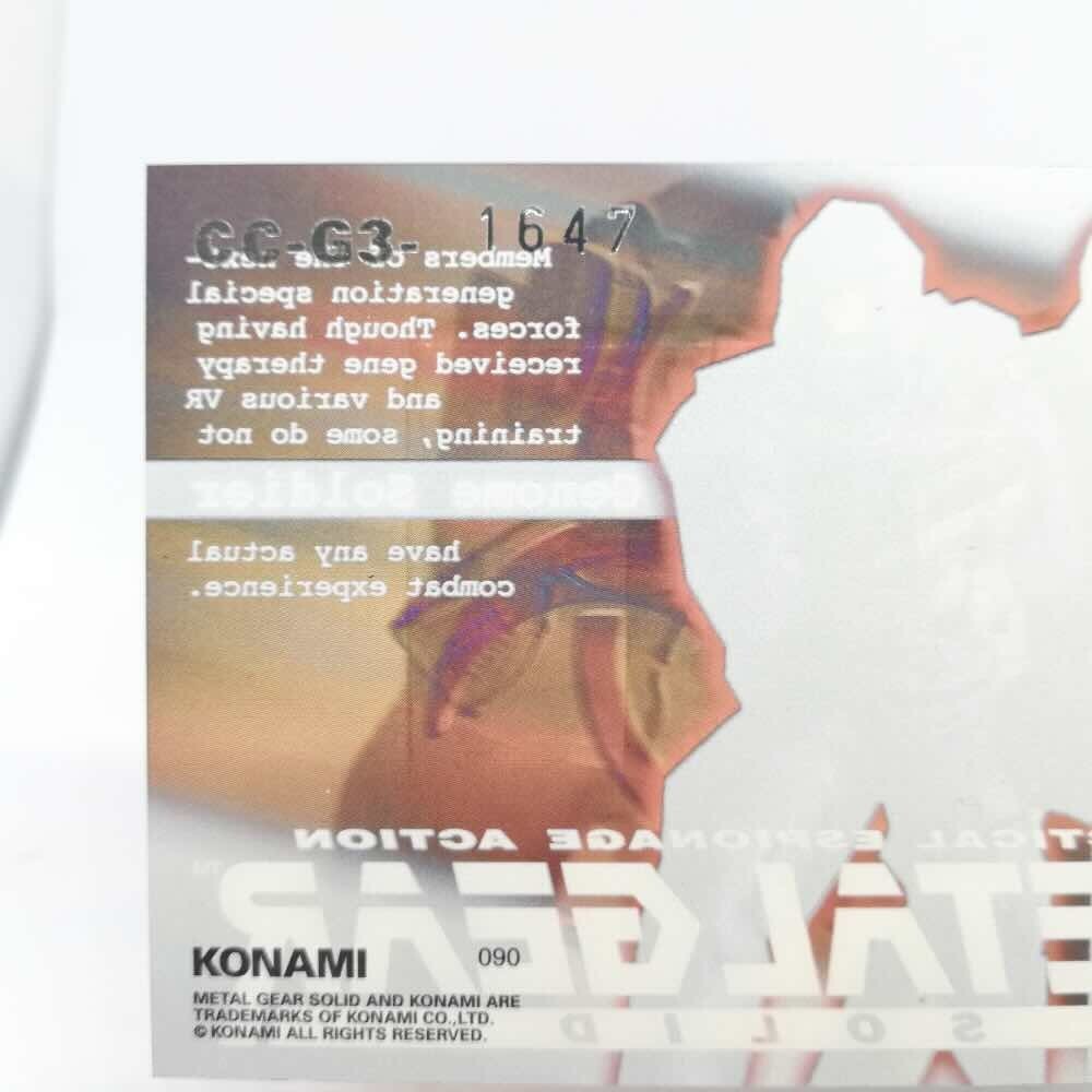 090 Genome soldier Metal Gear Solid Trading card Plastic Back