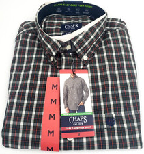 CHAPS Men's Long Sleeve Button Down Collar shirt EASY CARE FLEX COMFORT STRETCH