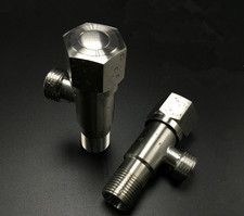 2pcs Brushed SUS304 Lead Free Quarter Turn Angle Valve 1/2" Inlet and Outlet