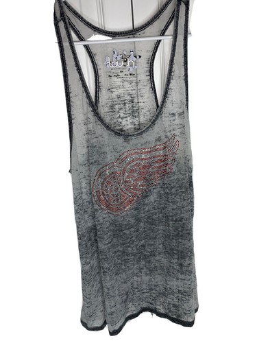 Red Wing, Detroit Red wing Tank Top t shirt Embellished￼ Wing women size XL Gray