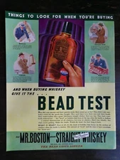 Vintage 1936 Old Mr. Boston Straight Whisky Full Page Original Ad 122