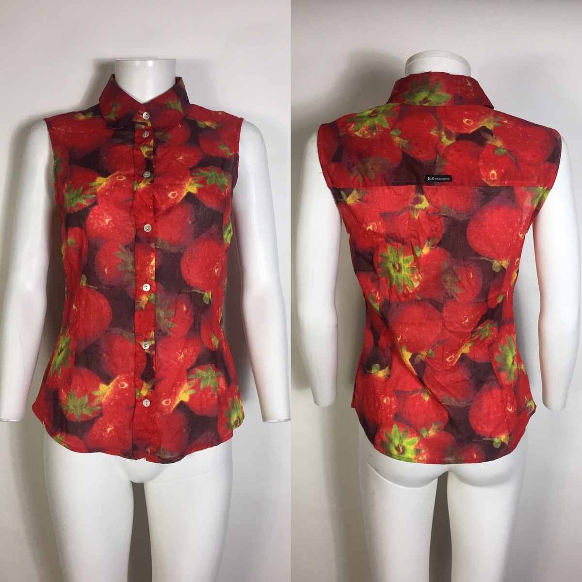 Vtg Dolce & Gabbana D&G Strawberry Print Top XS | eBay