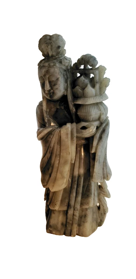 KWAN-YIN FEITA DE PEDRA UMA BELA ESCULTURA - Imagem 4 de 4