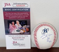 Blake Taylor Inscribed Signed  Rawlings Houston Astros Logo Baseball JSA