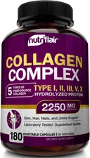Multi Collagen Peptides 2250Mg - Type I, II, III, V, X - Collagen Supplements...