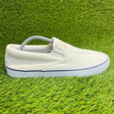 Sperry Striper II Mens Size 9.5 Ivory Classic Walking Slip On Shoes Sneakers
