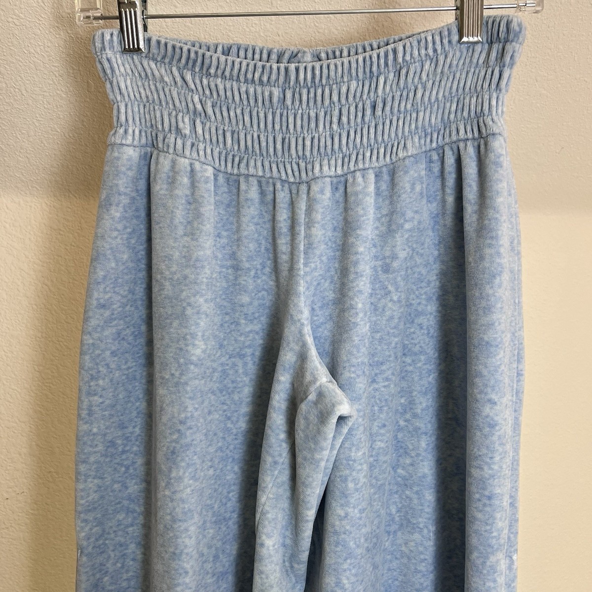 RARE VTG Victoria's Secret Moda Intl Velour Pant Blue Smocked