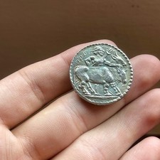 Genuine Ancient Greek Roman Old Coated Coin In Great Condition