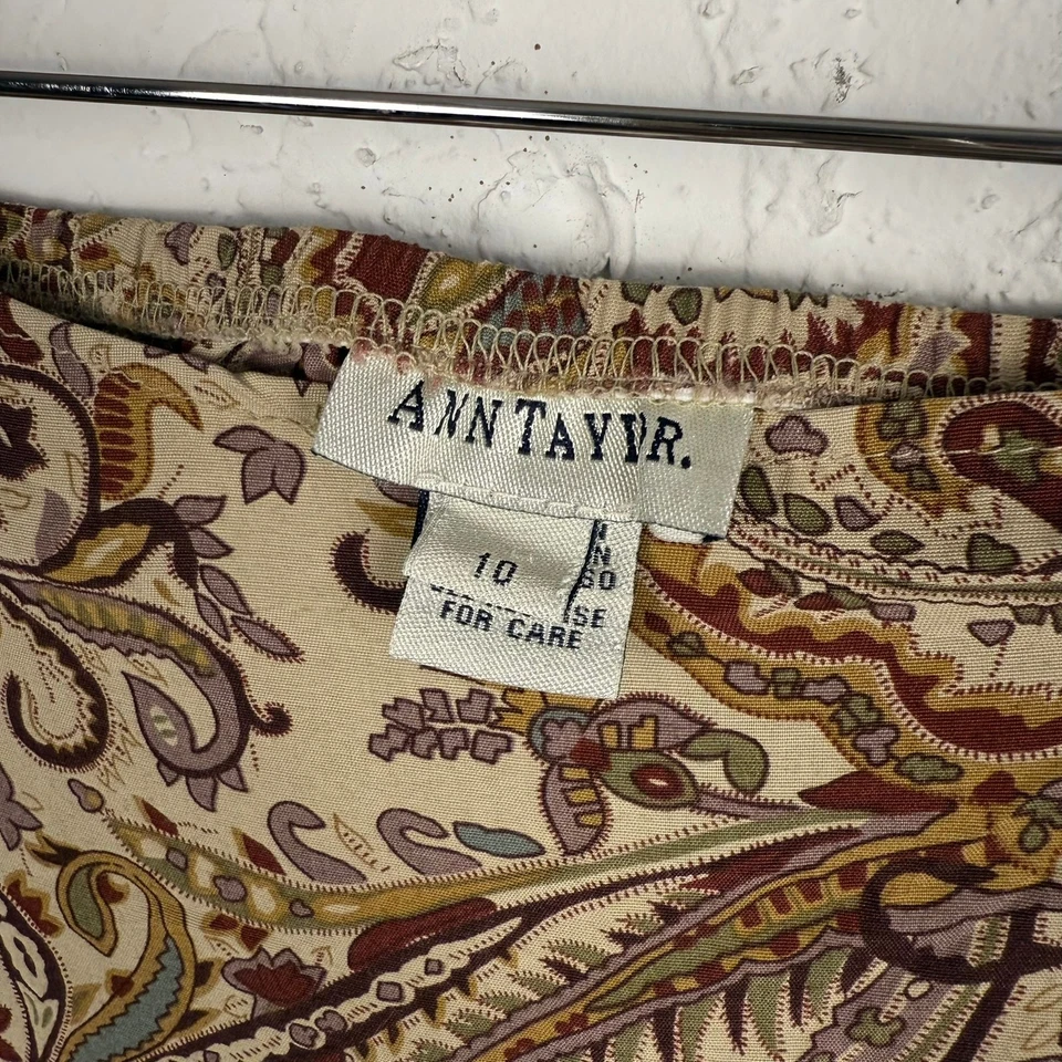 Falda envolvente vintage años 90 Ann Taylor cachemira lino rayón talla 10 cottagecore boho Foto 4 de 4