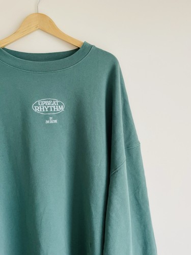 Zara Women's Upbeat Rhythm Oversized Green Cotton Sweater XL 16 BNWT RRP £35.99 - Picture 2 of 12