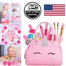 Non Toxic Kids Makeup Set with Unicorn Purse Washable Fun for Ages 4 to 10