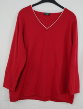 VIA APPIA DUE Traumhafter Pullover Rot Fein Baumwolle Modern Größe 48 WIE NEU!