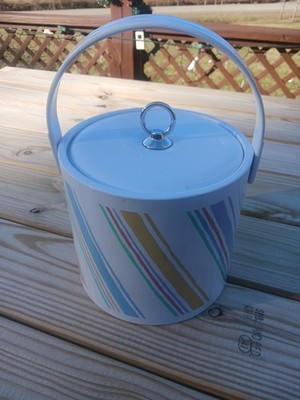 Vintage Phoenix Pastel Striped Ice /Wine Chiller Bucket 7'' X 7''
