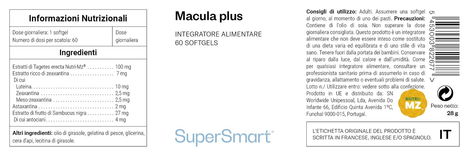 Macula Plus Integratore Visione: Supporto Retina con Zinco e Rame - 3