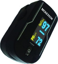 McKesson Finger Pulse Oximeter, Battery Operated, Without Alarm, 1 Ct, 16-93651
