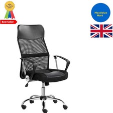 Lussuosa Sedia Girevole con Schienale Alto con Supporto Lombare per Casa Ufficio Comfort