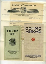 1924 Colpitts Tours Brochure & Letter  Going Abroad United States Shipping Board
