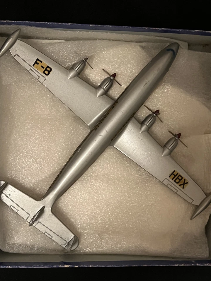 Dinky Toys Самолет, Супер G, Созвездие, Air France #60c Почти как новый и в коробке - Изображение 2 из 4