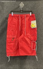 Vintage Y2K Ambiguous Men's Red Tactics Long Shorts Nylon Ripstop Cargo Sz L NWT