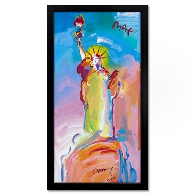 Peter Max Statue of Liberty 2000 Gerahmter, Handsignierter Offsetdruck, LOA