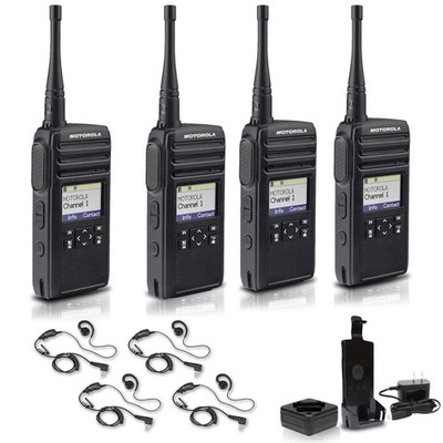 Motorola DTR700 900 MHz Digital 2-Way Radio (50 Channels) + 4 x Motorola