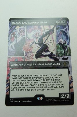 MTG Black Cat Cunning Thief x1- Borderless-Marvel's Spider-Man-Near Mint