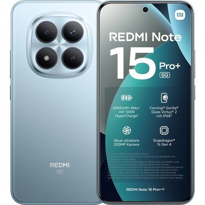 Xiaomi Redmi Note 15 Pro+ 5G/LTE Smartphone 256GB 8GB RAM glacier blue Android