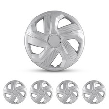 14 Inch Universal Hubcaps Set Of 4 Snap-on Steel Wheel Covers Silver Lacquer