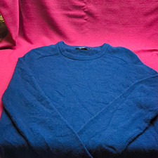 J.CREW Men's Blue 100 Lambswool Knit Crew Neck Pullover Sweater Size M