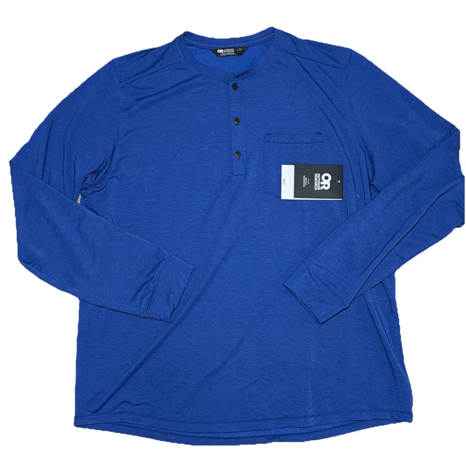 Outdoor Research Mens Aberdeen Henley L/S Shirt Galaxy Heather Large