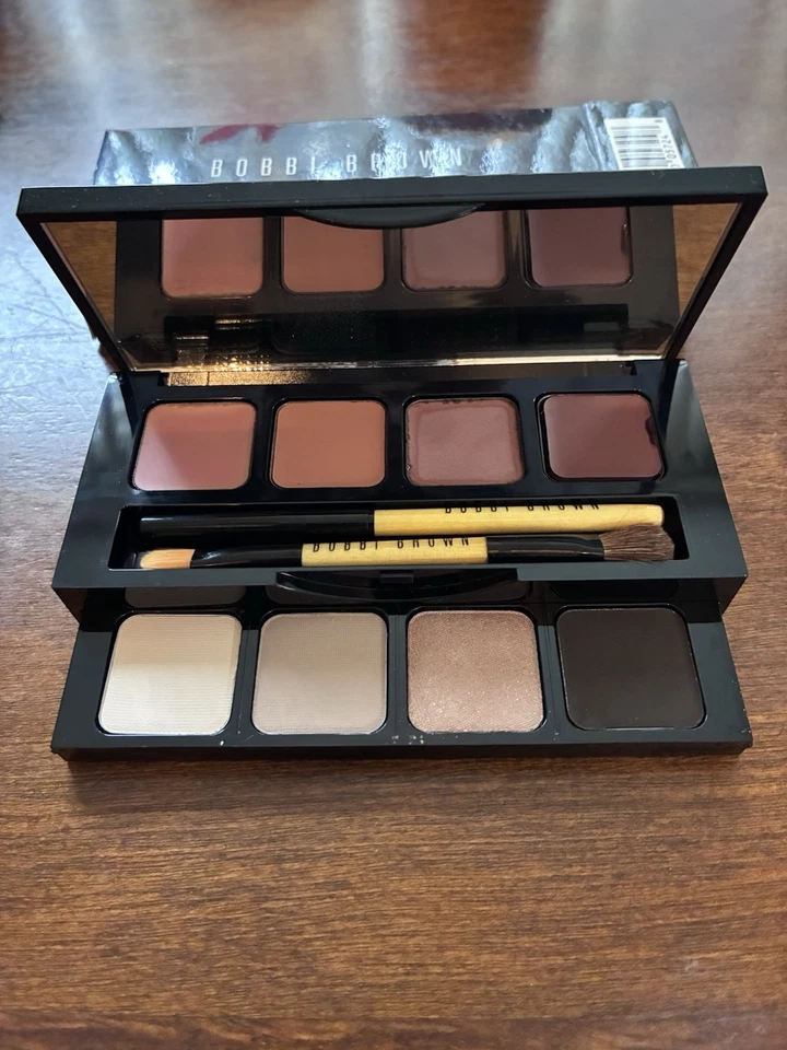 Bobbi Brown 8 Pan Best Sellers Lip & Eye Palette Case & Brushes NEW RARE HTF - Image 2 of 4