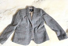 J.Crew Schoolboy Wool Blazer Womens Plaid Houndstooth Dark Academia Jacket 12 