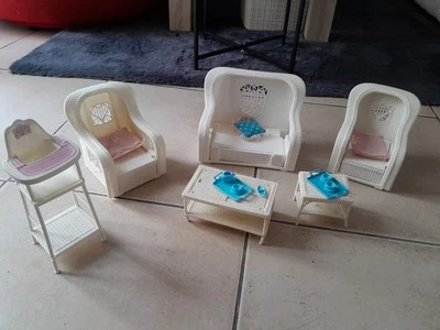 SALON BARBIE VINTAGE + ACCESSOIRES DREAM COTTAGE MATTEL - Photo 1/4