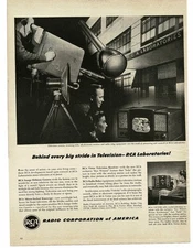 1946 RCA Image Orthicon Television Camera Tabletop TV Vintage Print Ad