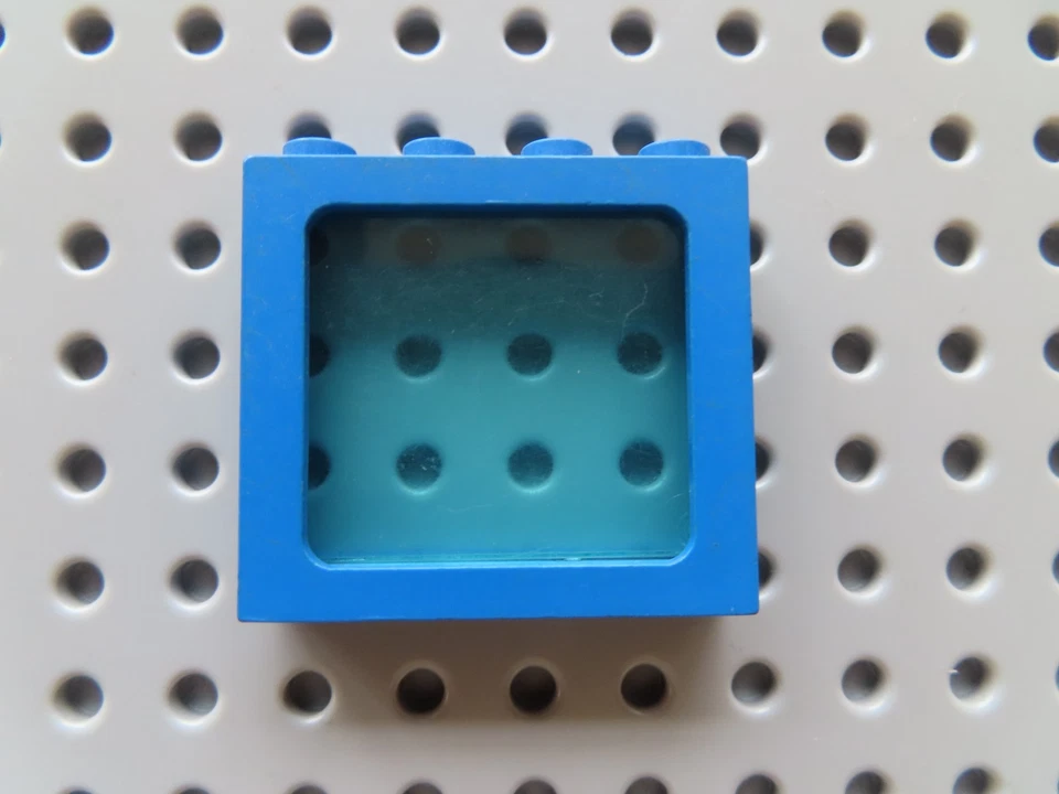 Lego 1 x  Fenster Rahmen 6556 blau 1x4x3 + Fenster 3855 transp. hellblau - Bild 1 von 1