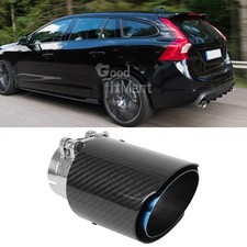 2.5" Inlet 3.5" Out Carbon Fiber Exhaust Trim Pipe Tip For Volvo V60 V90 T6 T8