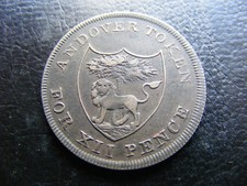F161 Hampshire Andover Silver Shilling 1812 WS & I Wakeford