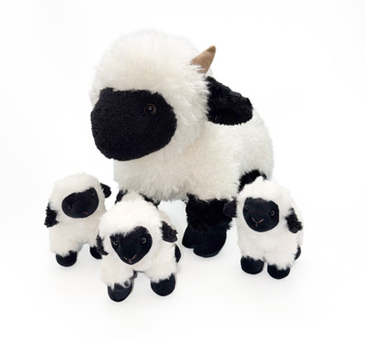 4Pcs Sheep Stuffed Animal 18'' Giant Lamb Plush with 3 Babies Sheep, Pre-Owned