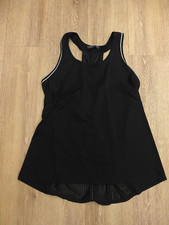M&S ACTIVE LADIES RUNNING /GYM VEST TOP VENTED RACER BACK BLACK SIZE UK 16/18