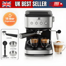 2 in 1 Semi Automatic Italian Coffee Machine 1100W High-pressure Extraction UK