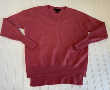 Tahari Pink 100 Cashmere VNeck Sweater Women Small. 1425